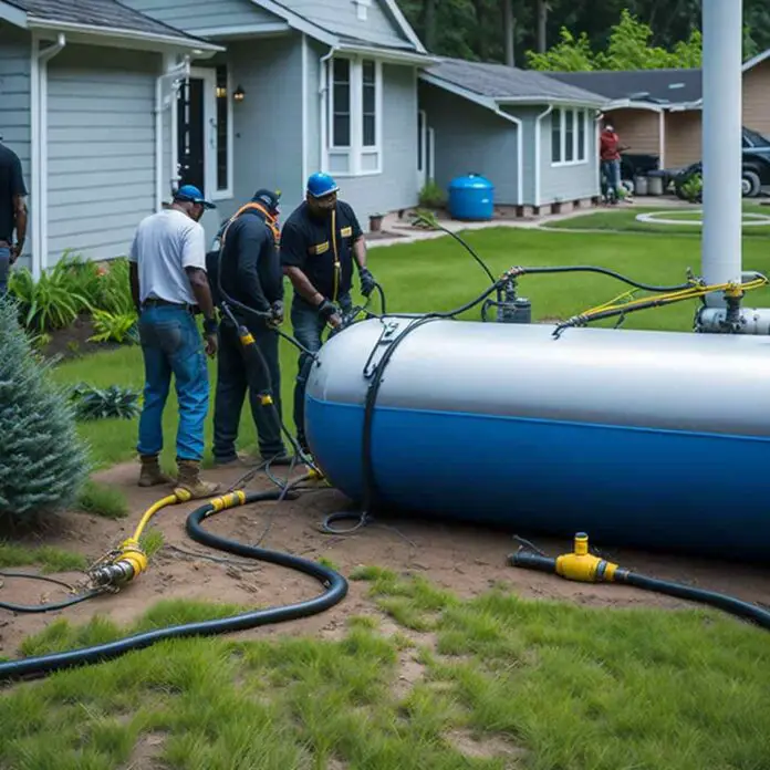 Installing propane gas line from tank to house