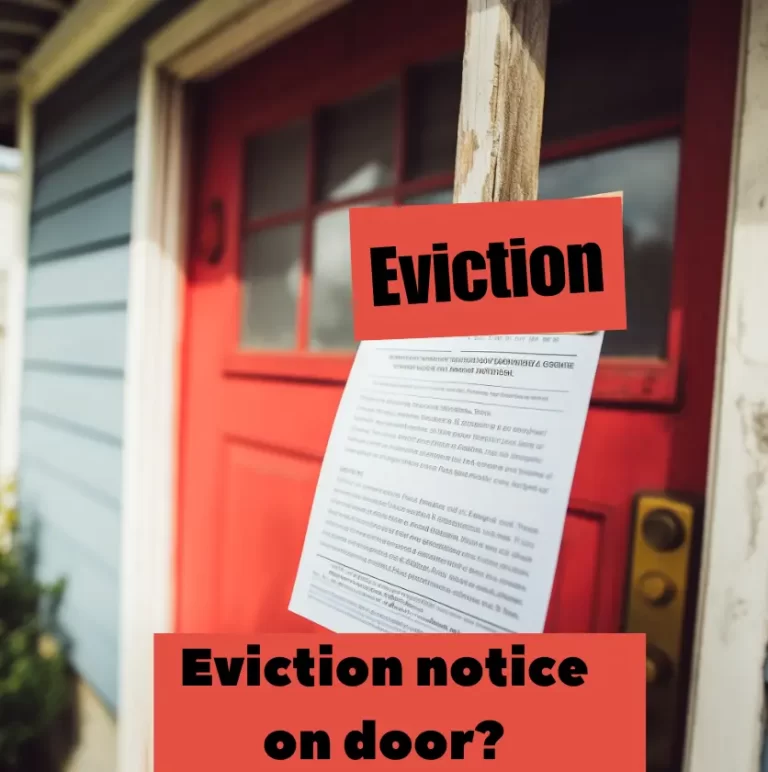 Eviction notice on door