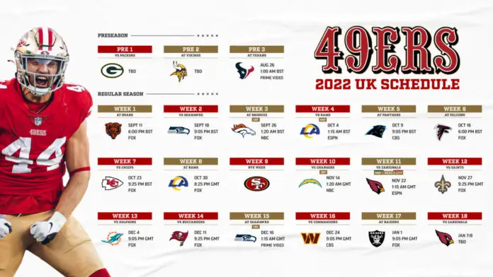 49ers schedule