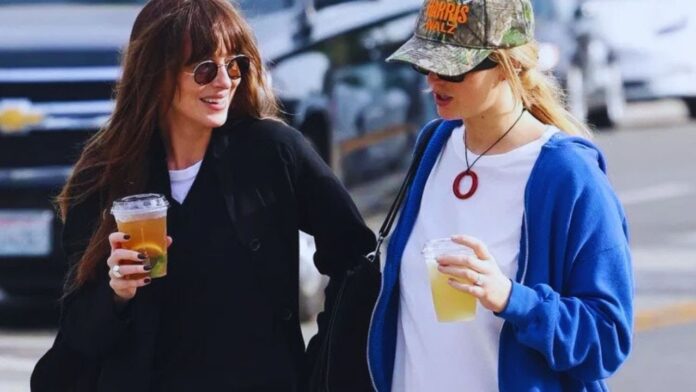 Dakota Johnson, Jennifer Lawrence, celebrity friendship, NYC, Cannes Film Festival, The Row, Hollywood news, girls night out, trending, style,