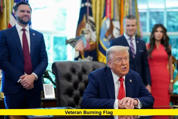 Veteran Burning Flag