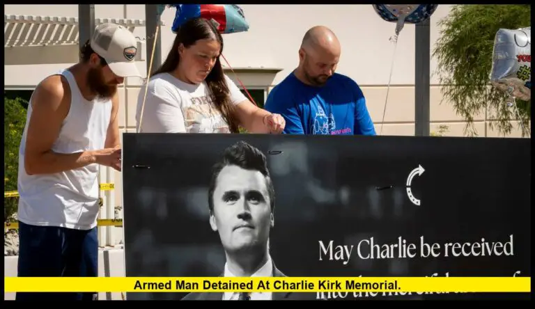 armed man detained at Charlie Kirk memorial