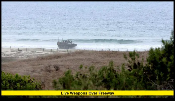 Live weapons over freeway