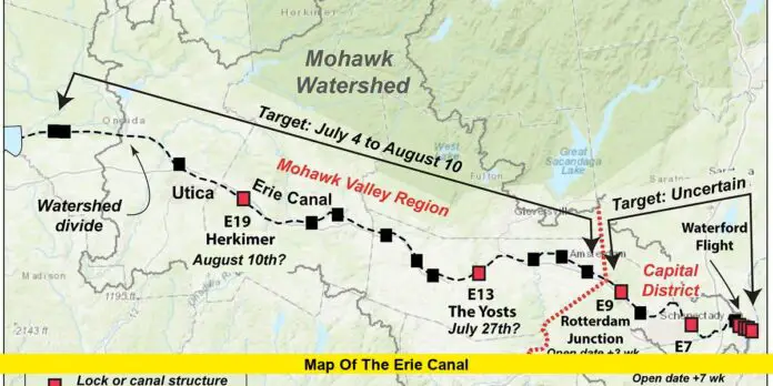 Map of the Erie Canal Map of the Erie Canal