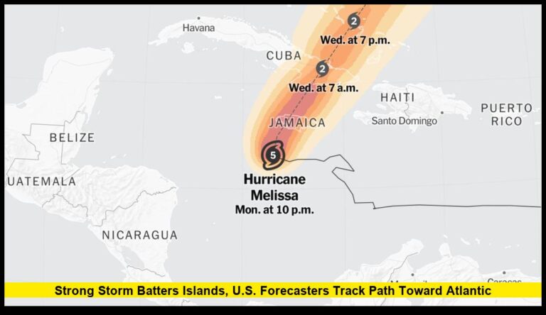 Turks and Caicos Hurricane Melissa: Strong Storm Batters Islands, U.S. Forecasters Track Path Toward Atlantic