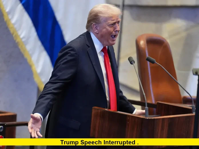 Trump Speech Interrupted . Trump Speech Interrupted
