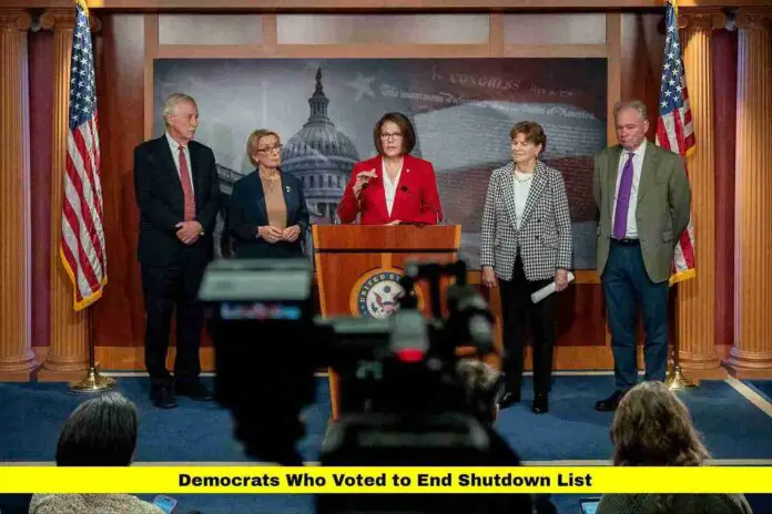 Democrats Who Voted to End Shutdown List Democrats Who Voted to End Shutdown List