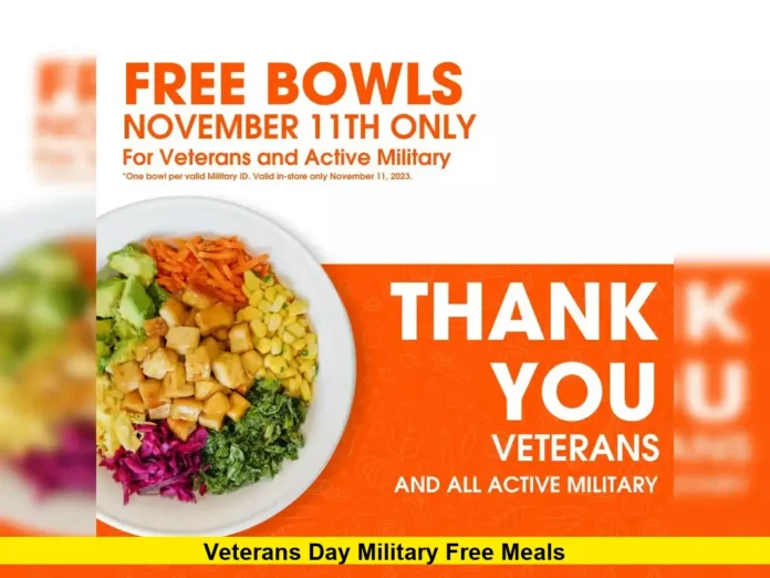 Veterans Day Military Free Meals