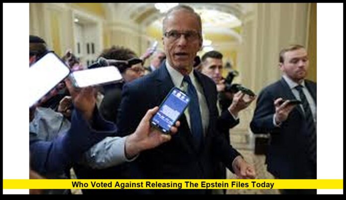 Who Voted Against Releasing the Epstein Files Today Full List and Congressional Breakdown