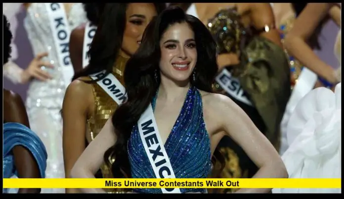 miss universe contestants walk out