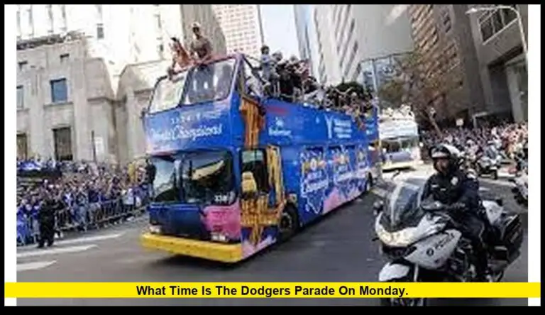 what time is the Dodgers parade on Monday