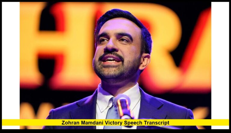 Zohran Mamdani Victory Speech Transcript – A Historic Moment for New York City