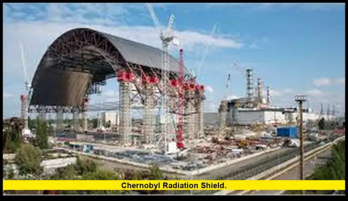 Chernobyl radiation shield. Chernobyl radiation shield.