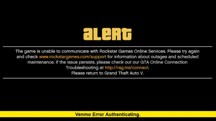 Venmo Error Authenticating. Venmo Error Authenticating