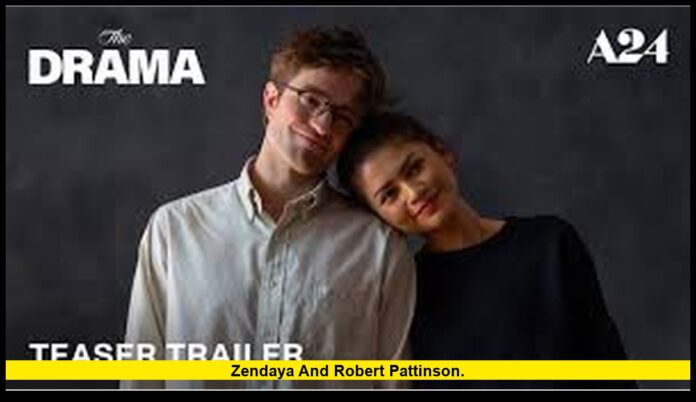 Zendaya and Robert Pattinson. Zendaya and Robert Pattinson.