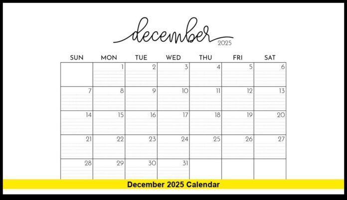 december 2025 calendar
