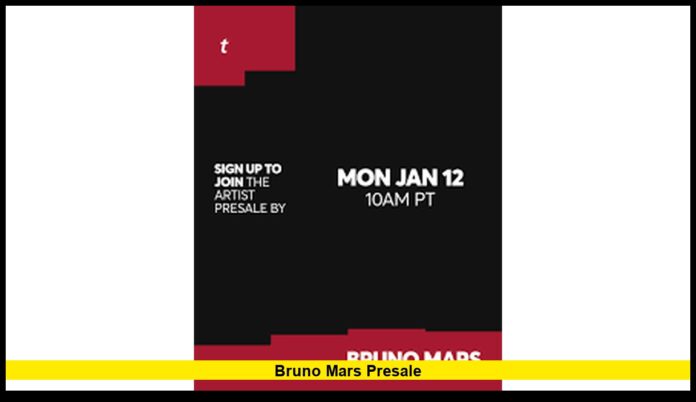 Bruno Mars Presale Bruno Mars presale