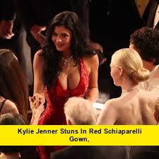 Kylie Jenner Stuns in Red Schiaparelli Gown